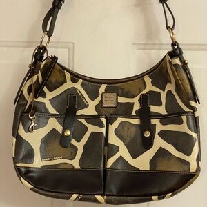 Dooney & Bourke Tan and Brown Giraffe print hobo Women's Bag
